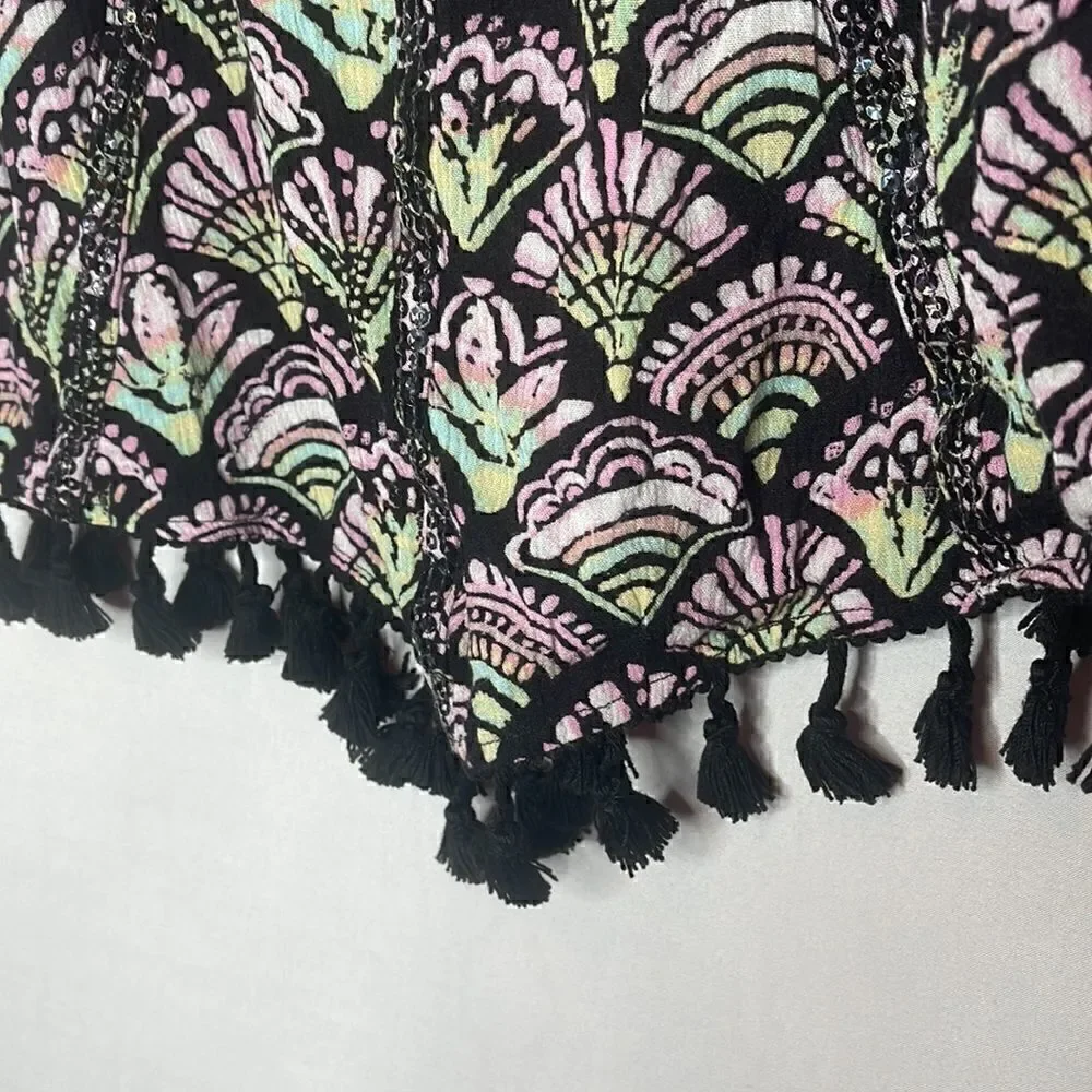 Justice Shell Fringe Bottom Sequins Tank Top. Size 10.